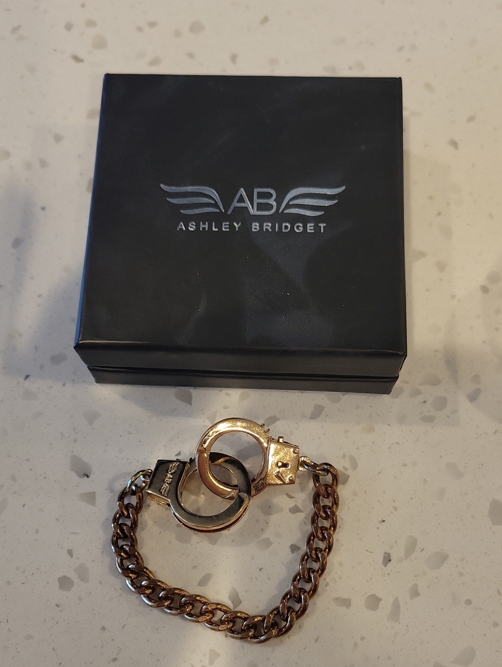 Ashley Bridget Gold Chain Link Bracelet with Interlocking Rings